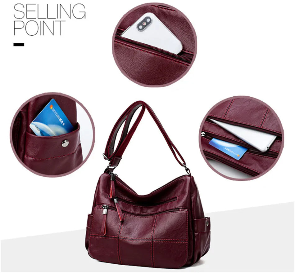 SANDRA | Sac Seau en Cuir Véritable à 2 Couches