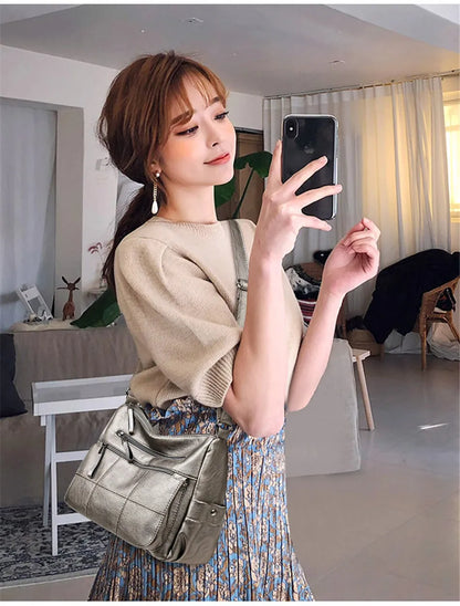 SANDRA | Sac Seau en Cuir Véritable à 2 Couches