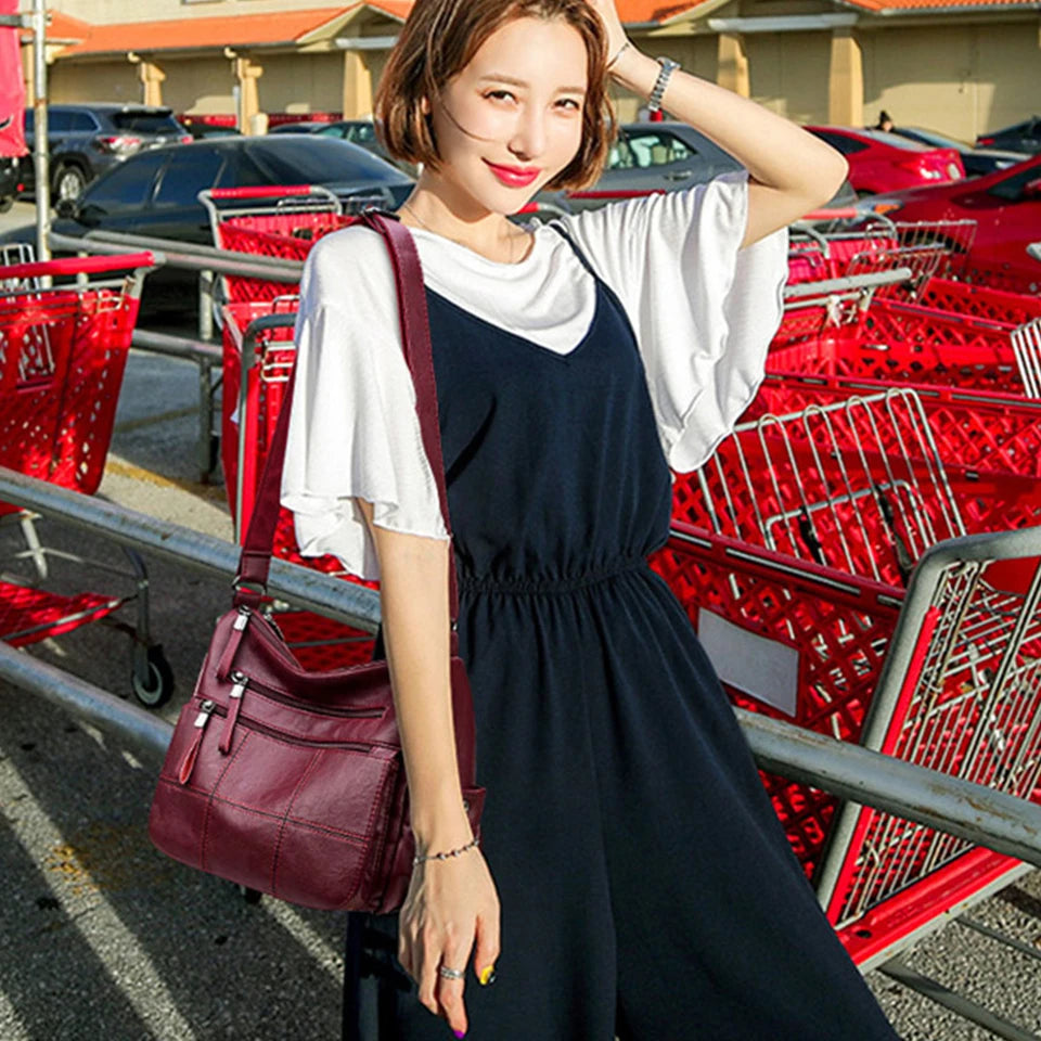 SANDRA | Sac Seau en Cuir Véritable à 2 Couches