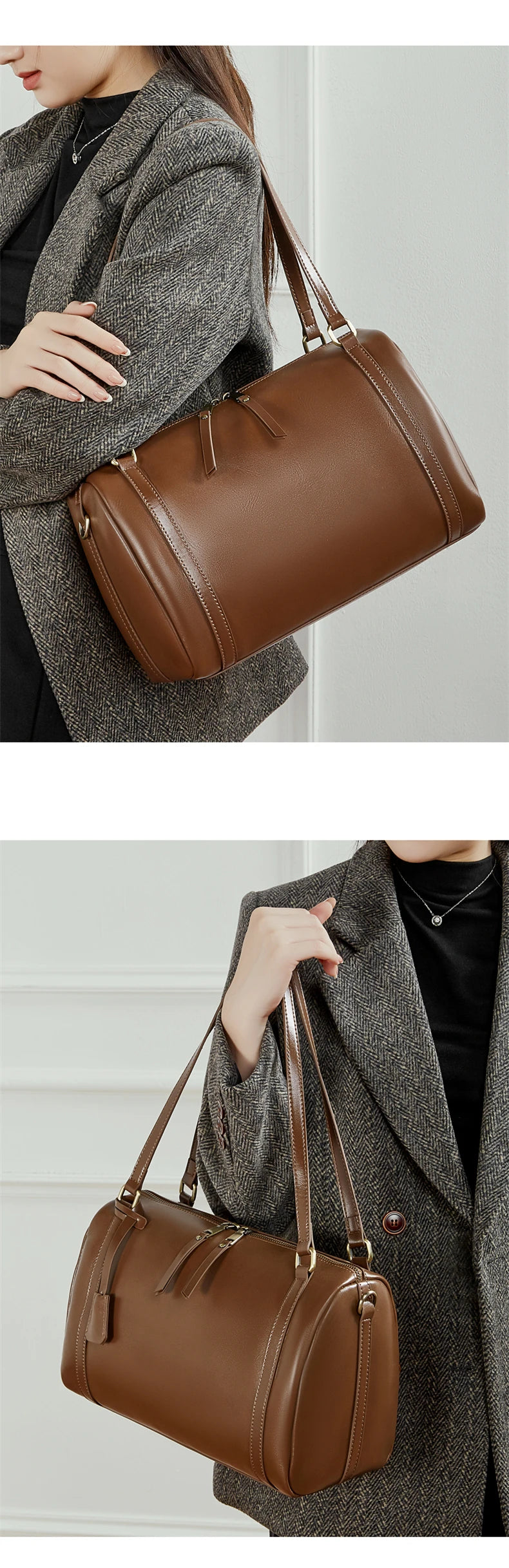 BOSTON | Sac Vintage en Cuir Véritable